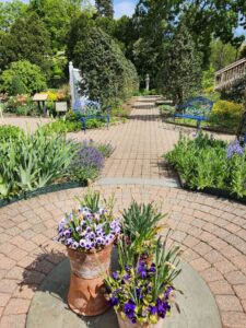 Benches in Blue Garden