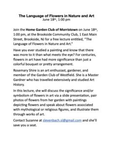 HGCM The Language of Flowers in Nature and Art lecture