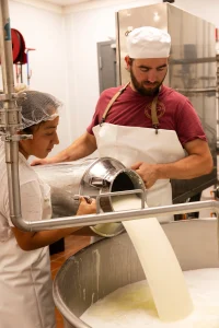 Mozzarella milk can with Chef Sal Pisani