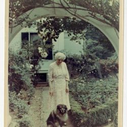 Matilda and dog in Gardens
